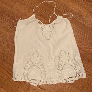 White Lacey Spaghetti strap Tank Top